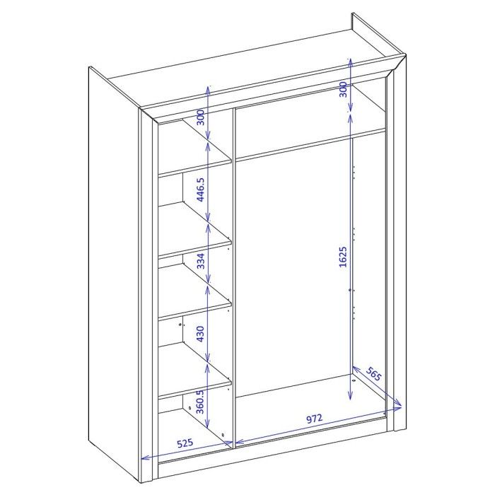 Armoire 150cm collection DOHA. Couleur blanc brillant.