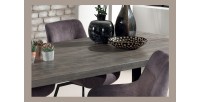 Table à manger design bois massif NIKO - Table rectangulaire gris 200x100