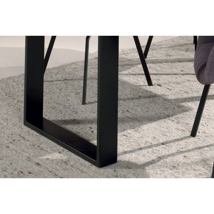 Table à manger design bois massif NIKO - Table rectangulaire gris 200x100