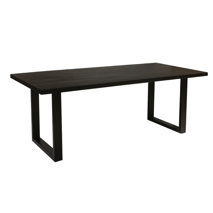 Table à manger design bois massif NIKO - Table rectangulaire noir 180x90