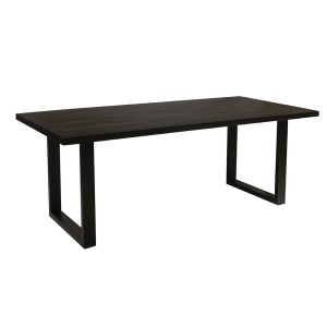 Table à manger design bois massif NIKO - Table rectangulaire noir 180x90