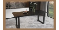 Table à manger design bois massif NIKO - Table rectangulaire noir 180x90