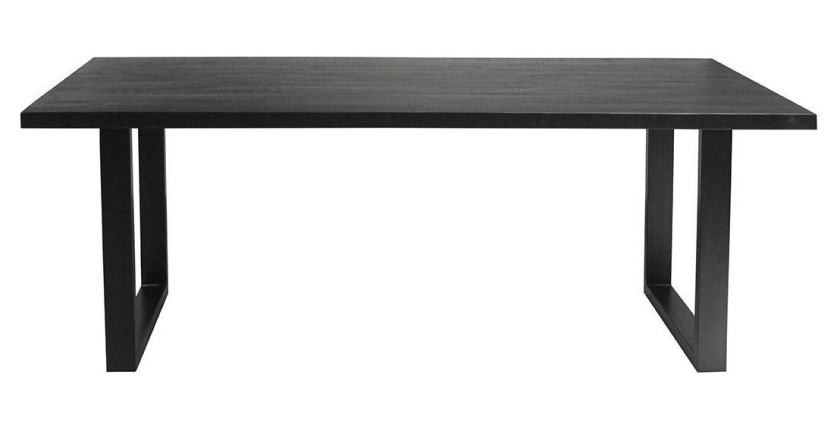 Table à manger design bois massif NIKO - Table rectangulaire noir 180x90