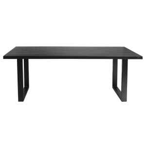 Table à manger design bois massif NIKO - Table rectangulaire noir 180x90