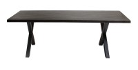 Table à manger design bois massif GOYA - Table noir pied design 200x100