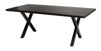 Table à manger design bois massif GOYA - Table noir pied design 200x100