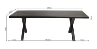 Table à manger design bois massif GOYA - Table noir pied design 200x100