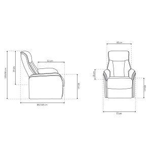 Fauteuil relaxation électrique JUAN coloris gris