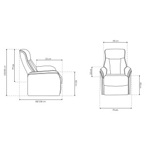 Fauteuil relaxation électrique JUAN coloris taupe