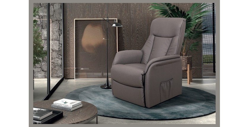 Fauteuil relaxation électrique JUAN coloris taupe