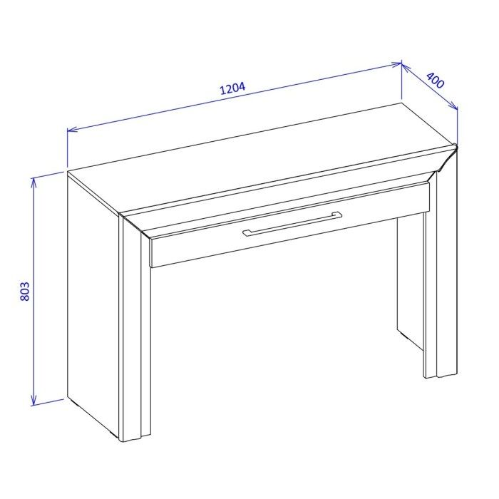 Bureau console design collection DOHA coloris blanc finitions argentées