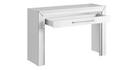 Bureau console design collection DOHA coloris blanc finitions argentées