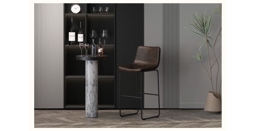 Tabouret de bar RONDA coloris cognac