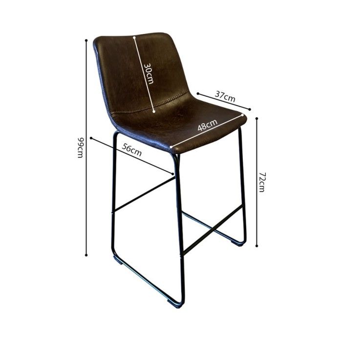 Tabouret de bar RONDA coloris cognac