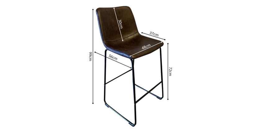 Tabouret de bar RONDA coloris cognac