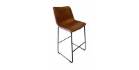 Tabouret de bar RONDA coloris brun foncé