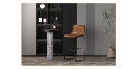 Tabouret de bar RONDA coloris brun foncé