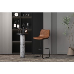 Tabouret de bar RONDA coloris brun foncé