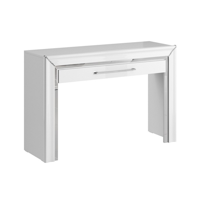 Chambre à coucher collection DOHA coloris blanc : Armoire, Lit 160x200, commode, chevets, miroir et bureau