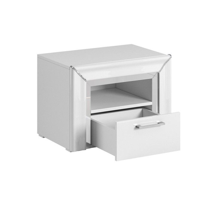 Chambre à coucher collection DOHA coloris blanc : Armoire, Lit 160x200, commode, chevets, miroir et bureau