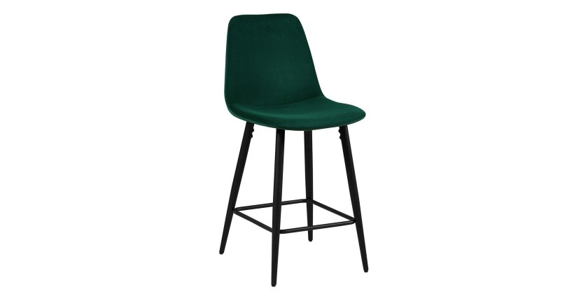 Chaise de comptoir en velours BOYLD, coloris vert