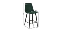Chaise de comptoir en velours BOYLD, coloris vert