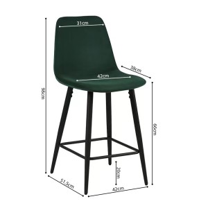 Chaise de comptoir en velours BOYLD, coloris vert