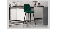 Chaise de comptoir en velours BOYLD, coloris vert