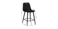 Chaise de comptoir en velours BOYLD, coloris noir