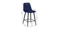 Chaise de comptoir en velours BOYLD, coloris bleu foncé