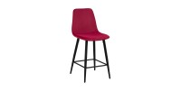 Chaise de comptoir en velours BOYLD, coloris bordeaux