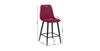Chaise de comptoir en velours BOYLD, coloris bordeaux