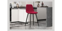 Chaise de comptoir en velours BOYLD, coloris bordeaux