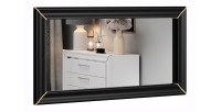 Grand miroir noir et doré collection DOHA. Accessoire idéal pour votre chambre ou salle à manger