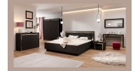 Grand miroir noir et doré collection DOHA. Accessoire idéal pour votre chambre ou salle à manger