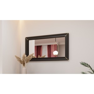 Grand miroir noir et doré collection DOHA. Accessoire idéal pour votre chambre ou salle à manger