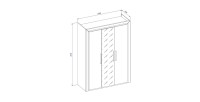 Armoire 150cm collection DOHA. Couleur noir mat et doré.