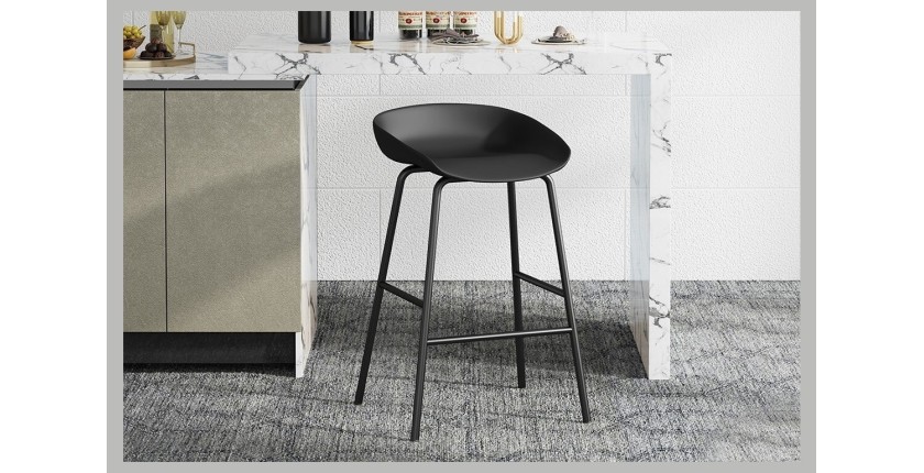 Chaise de comptoir design noir. Collection SIRA