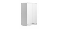 Meuble à chaussures PARRA, 2 portes, coloris blanc