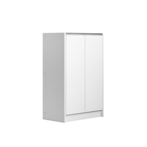 Meuble à chaussures PARRA, 2 portes, coloris blanc