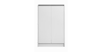 Meuble à chaussures PARRA, 2 portes, coloris blanc