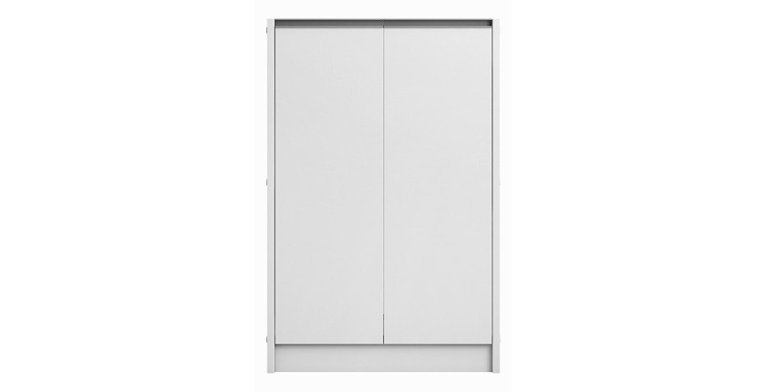 Meuble à chaussures PARRA, 2 portes, coloris blanc