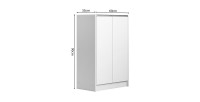 Meuble à chaussures PARRA, 2 portes, coloris blanc