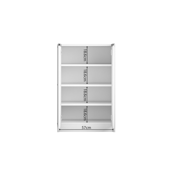 Meuble à chaussures PARRA, 2 portes, coloris blanc