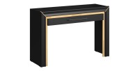 Bureau console design collection DOHA coloris noir mat et finitions dorées