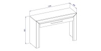 Bureau console design collection DOHA coloris noir mat et finitions dorées