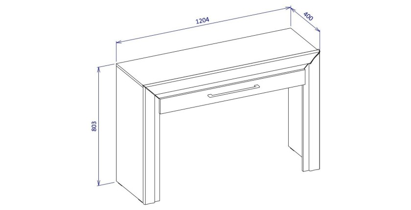 Bureau console design collection DOHA coloris noir mat et finitions dorées