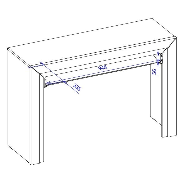 Bureau console design collection DOHA coloris noir mat et finitions dorées
