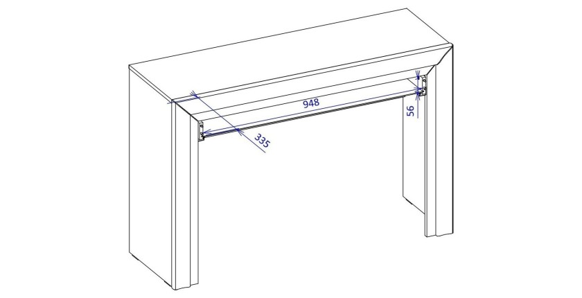 Bureau console design collection DOHA coloris noir mat et finitions dorées