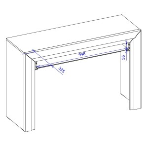 Bureau console design collection DOHA coloris noir mat et finitions dorées